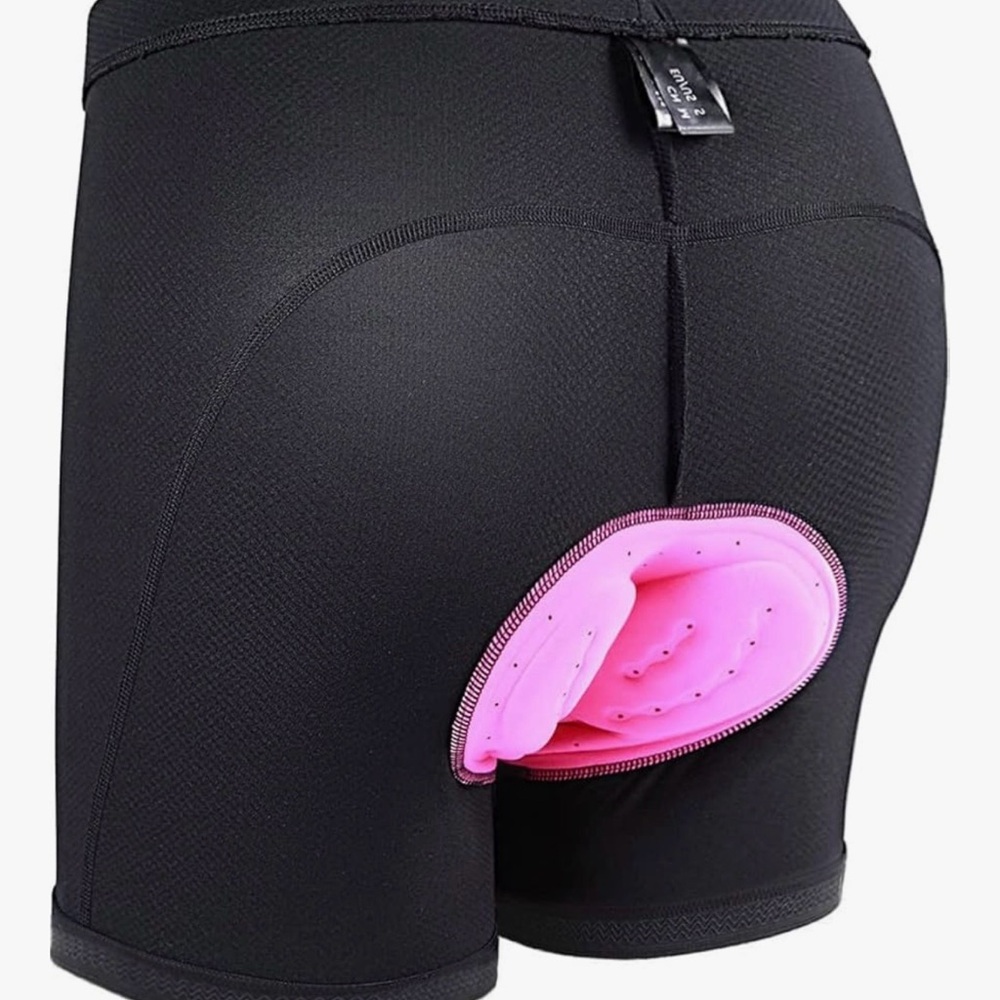 Women's Black Cycling Shorts with Pink Padding